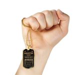 To My Badass Son If Fate Whispers To You You Can't Withstand The Storm I Am The Storm Dog Tag Pendant Necklace