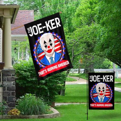 Alternative view of Buck Fiden The Joe-Ker Biden Clown That's Ruining America Decorative Flag - Impeach Biden Sucks Not My President Garden House Flag