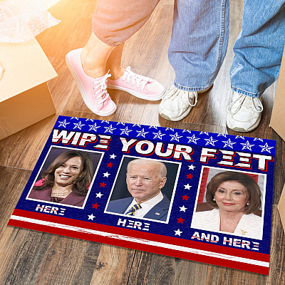 Alternative view of Wipe Feet Here Anti Biden Kamala Nancy Entrance Doormat - Impeach Creepy Joe Biden Wipe Your Feet Here Entrance Door Mat