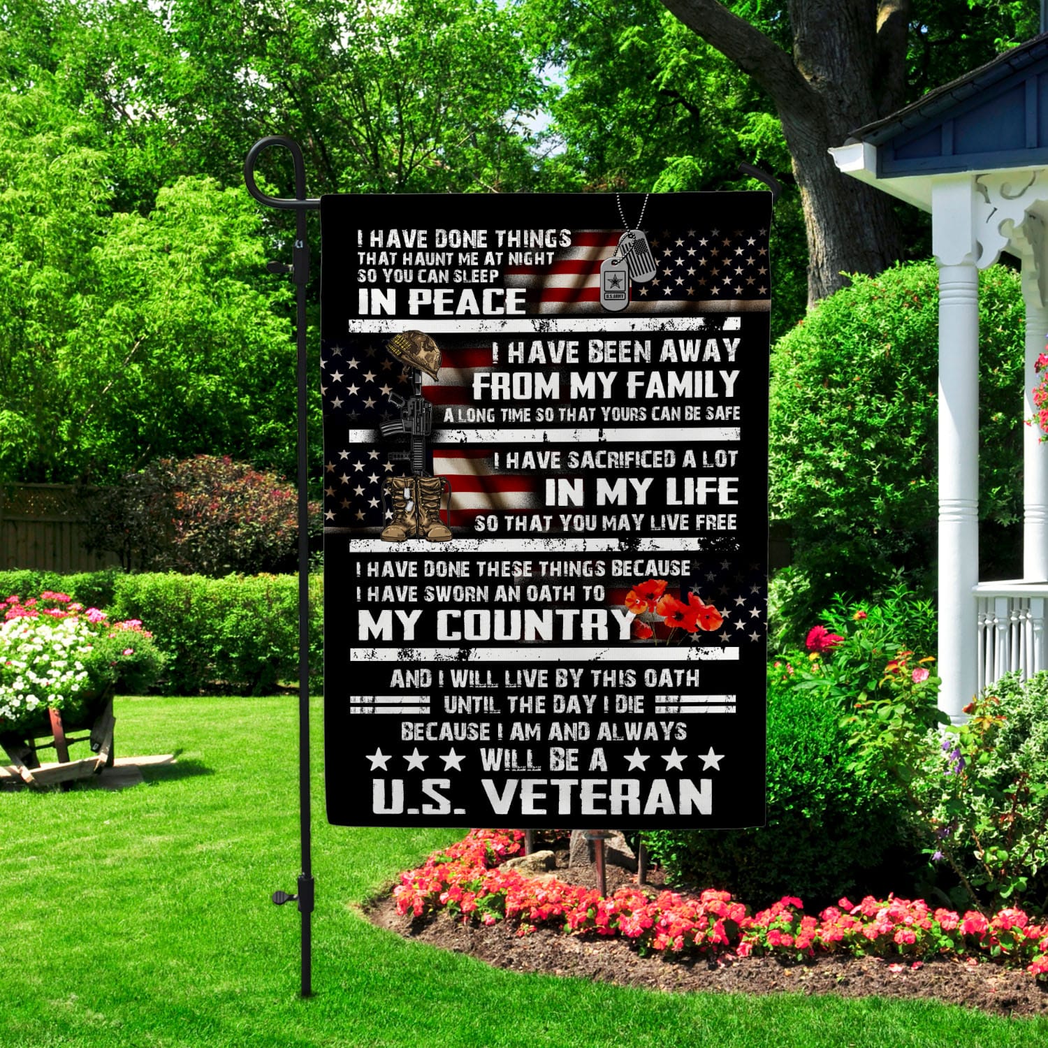 2VT. Veteran I Have Done Things flag Garden Flag Mockup 2