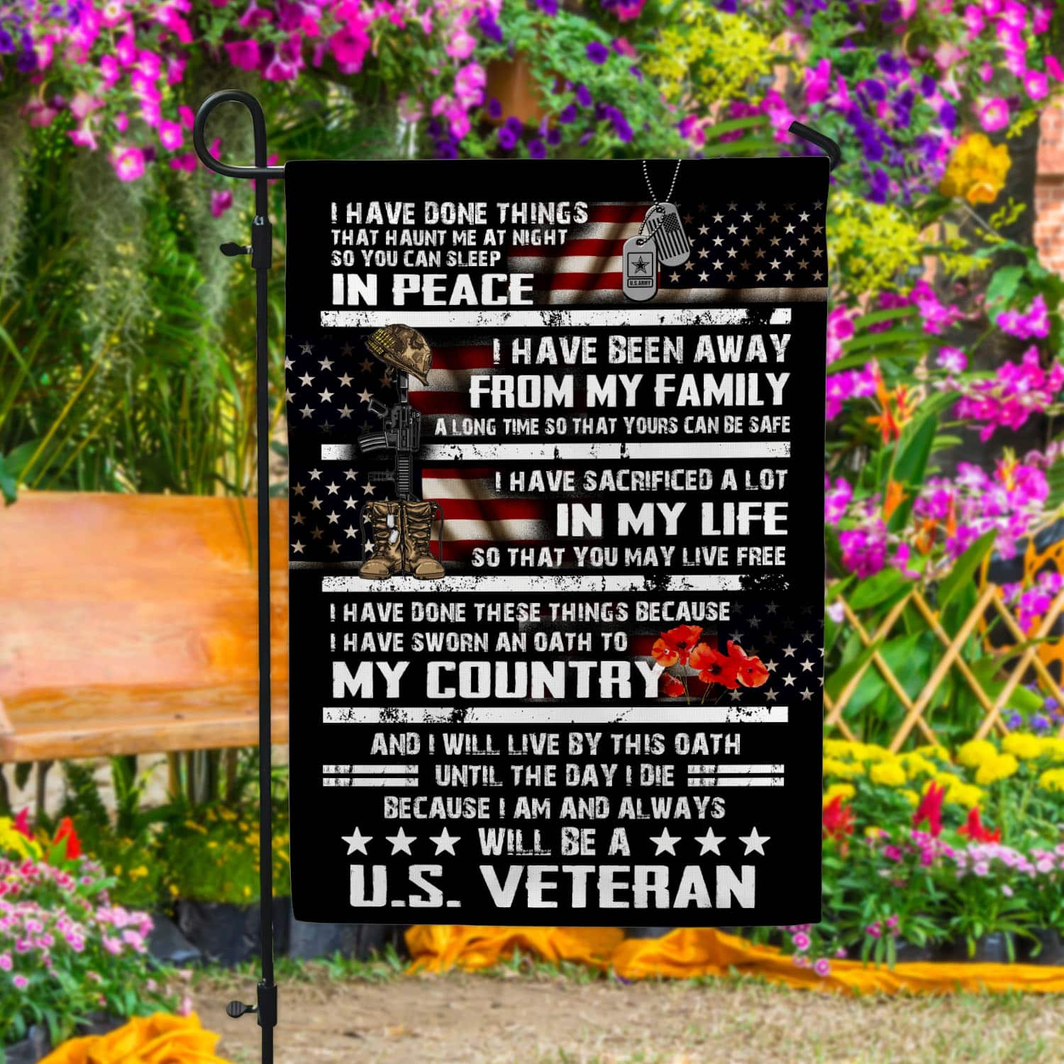 2VT. Veteran I Have Done Things flag Garden Flag Mockup 4