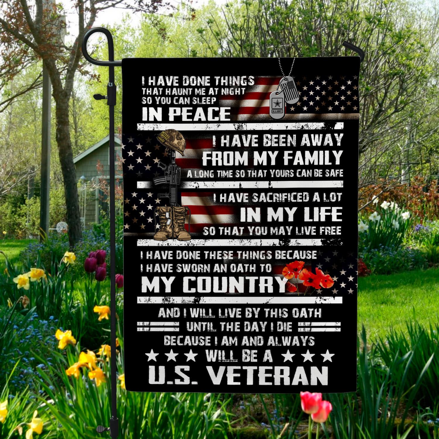 2VT. Veteran I Have Done Things flag Garden Flag Mockup 5