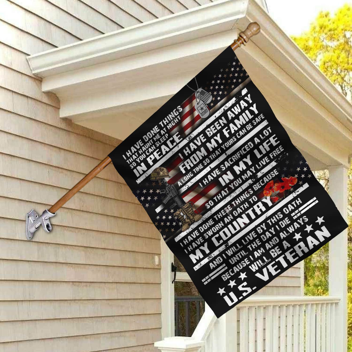 2VT. Veteran I Have Done Things flag House Flag Mockup 2