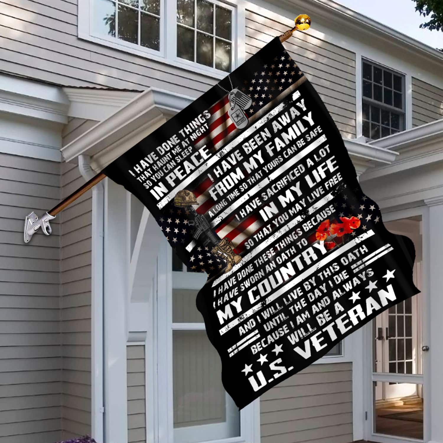 2VT. Veteran I Have Done Things flag House Flag Mockup 6