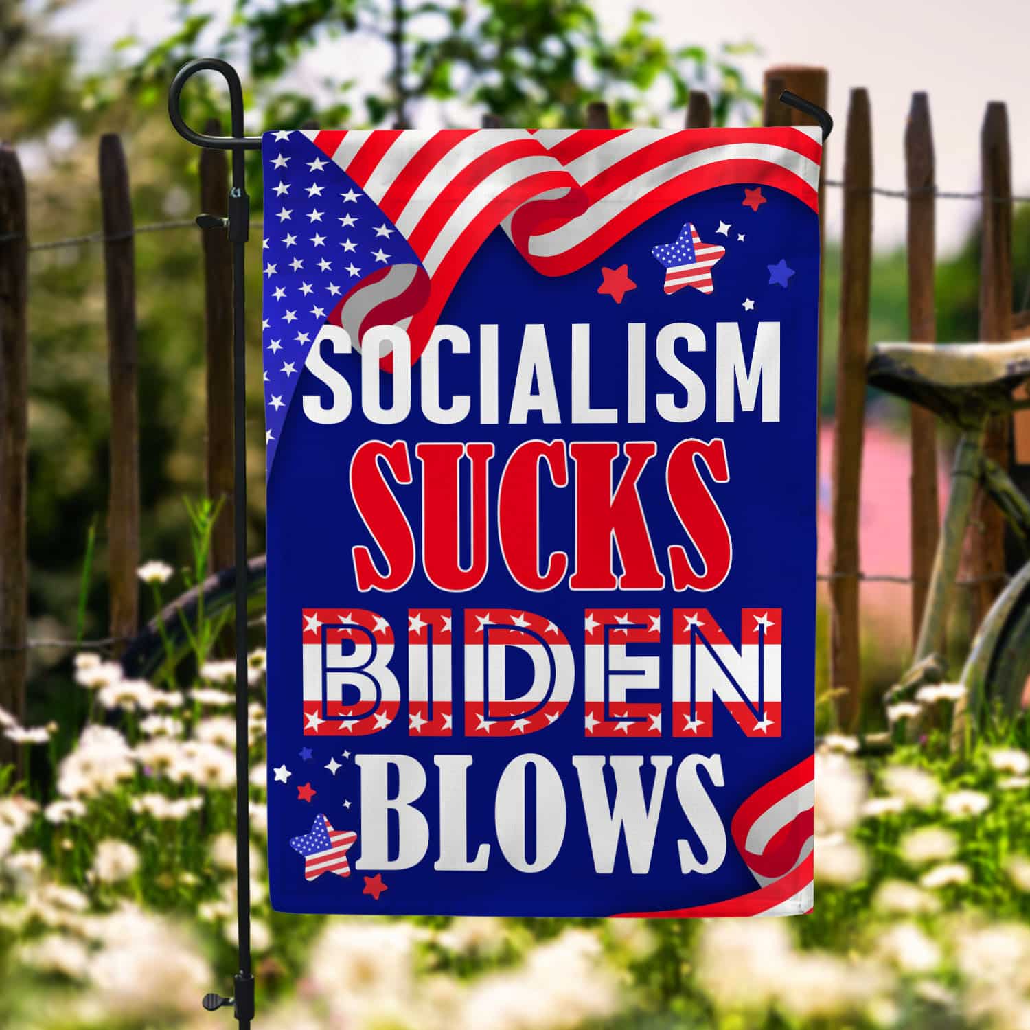 3BN. Socialism Sucks-30x40 Garden Flag Mockup 6
