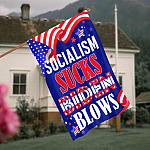 3BN. Socialism Sucks-30x40 House Flag Mockup 4