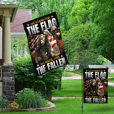 Alternative view of We Stand For The Flag We Kneel For Fallen Outdoor Indoor Decorative Garden Flag - House Flag - Wall Flag