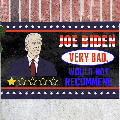 Biden One Star Rating Very Bad Would Not Recommend Funny Biden Indoor Outdoor Decorative Doormat
