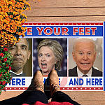 2VT. UU TIEN Wipe Your Feet Obama Hillary Biden Doormat mockup 7