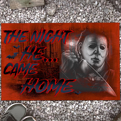 The Night He Came Home Michael Myer Halloween Decorative Doormat - Welcome Mat - Halloween Gifts for Movie Lovers