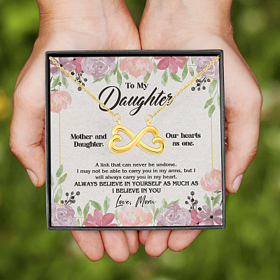 Alternative view of From Mom To My Daughter A Link That Can Never Be Undone I Believe In You Infinity Heart Pendant Necklace