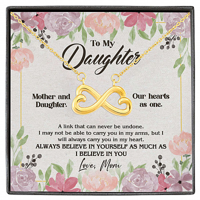 From Mom To My Daughter A Link That Can Never Be Undone I Believe In You Infinity Heart Pendant Necklace