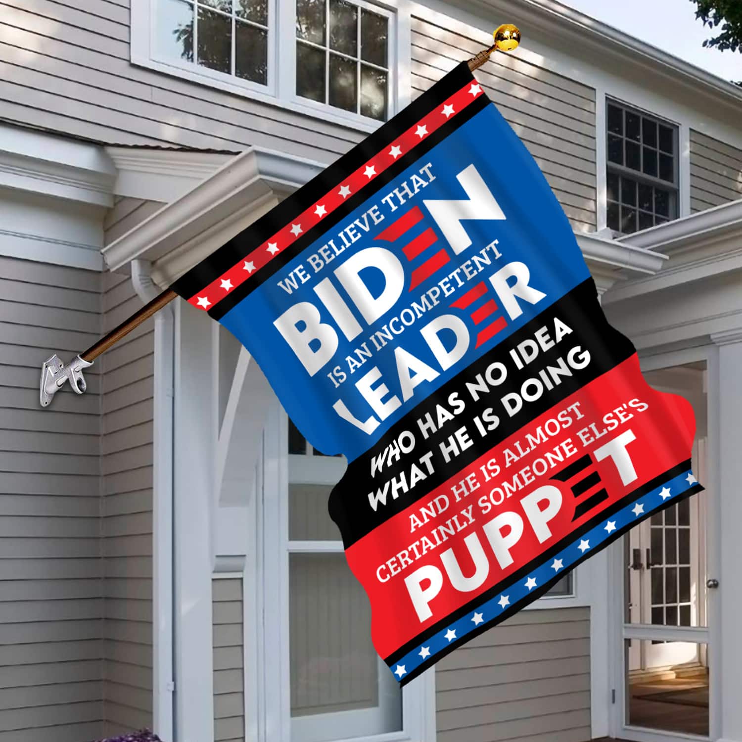 4KT. We Believe That Biden Is (flag) 30x40 House Flag Mockup 6