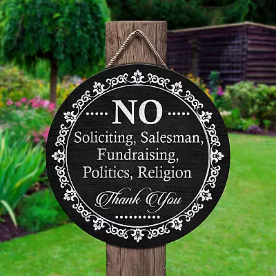 Vintage No Soliciting Salesman Fundraising Politics Religion Decorative Metal Sign - Indoor Outdoor Decor Farmhouse