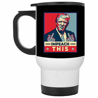 14 oz. White Travel Mug