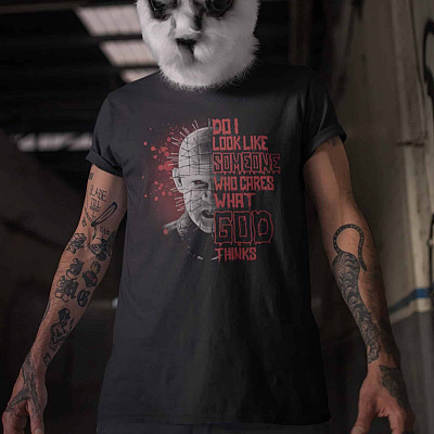 Alternative view of Halloween Do I Look Like Someone Who Cares About What God Thinks T-Shirt - Funny Halloween Horror Movie Character Shirt