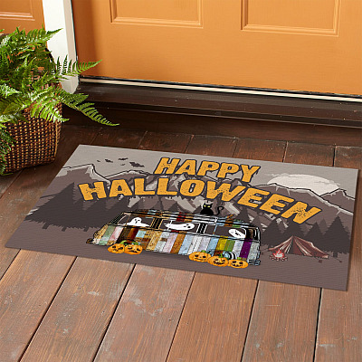 Alternative view of Happy Halloween Camper Doormat - Outdoor Indoor Doormat - Halloween Camping Doormat