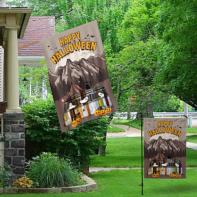 Alternative view of Happy Halloween Camper Decorative Garden Flag - Indoor Outdoor Flag - House Flag