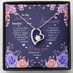 To My Stunning Smokin’ Hot Soulmate Quote Necklace - As We Grow Together Forever Love Heart Pendant Necklace - Forever Love Necklace (14K White Gold)