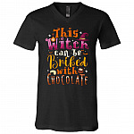This Witch Can Be Bribed With T-Shirt, Black, V-Neck T-Shirt