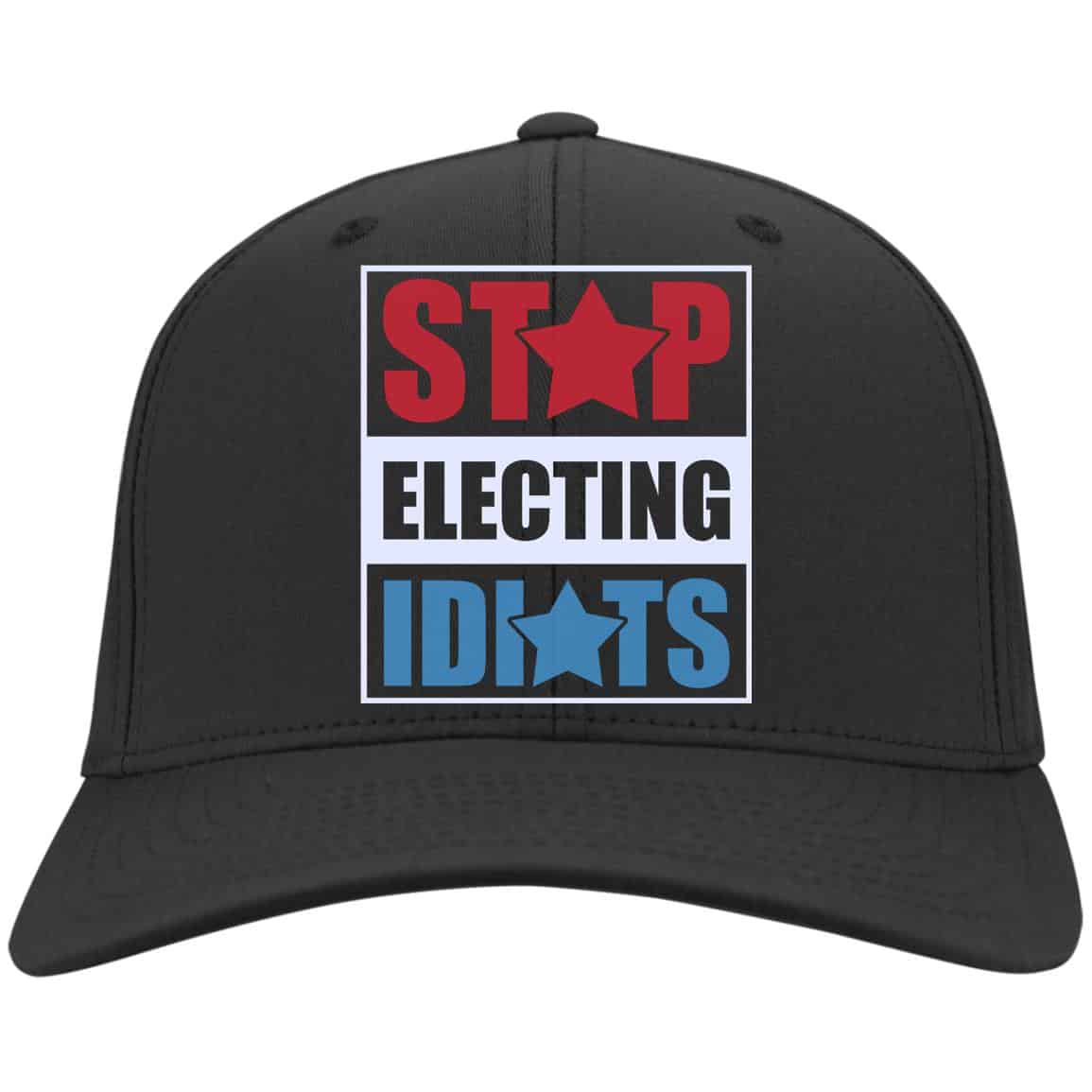 3KT. Stop Electing Idiots, Black, Twill Cap