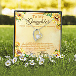 From Mom To My Daughter Never Forget That You Are My Sunshine Sunflower Forever Love Heart Pendant Necklace