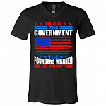 Government founders tee, Black, V-Neck T-Shirt