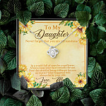 From Mom To My Daughter Never Forget That You Are My Sunshine Sunflower Love Knot Necklace