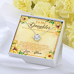 From Mom To My Daughter Never Forget That You Are My Sunshine Sunflower Love Knot Necklace