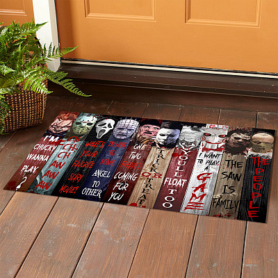 Alternative view of Eat People The Saw Is Family I Want To Play A Game Horror Movie Characters House Doormat - Outdoor Indoor Doormat