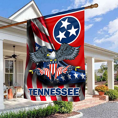 Tennessee State Eagle American Outdoor House Flag - Tennessee Lover Home Garden Flag
