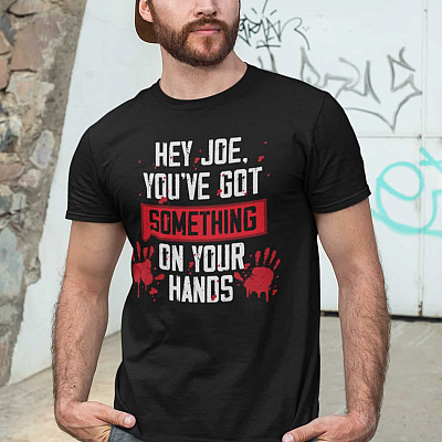 Alternative view of Hey Joe You've Got Something On Your Hands T-shirt - Impeach Biden Blood On His Hands Shirt