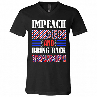 impeach, Black, V-Neck T-Shirt