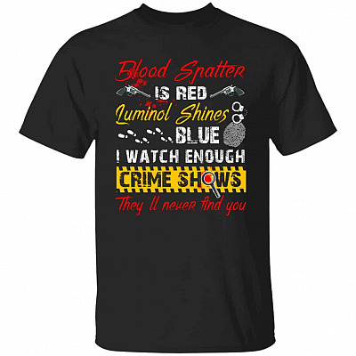 Blood Spatter Tshirt, Black, Unisex T-Shirt