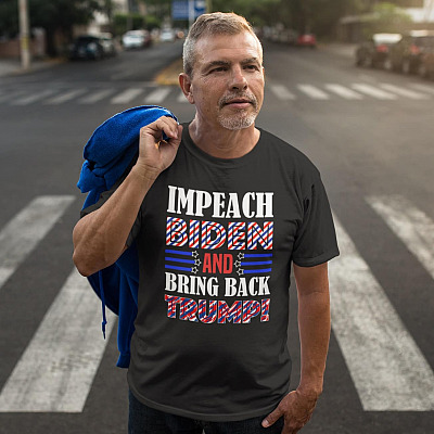 Alternative view of Impeach Biden And Bring Back Trump T-Shirt - Anti Biden Is Not My President V-Neck Tee