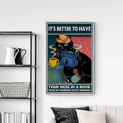 It's Better to Have Your Nose in A Book than In Someone Else's Business Funny Canvas Print - Home Decor Wall Art - Poster