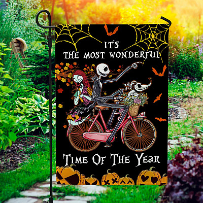 Most Wonderful Time Of The Year Jack Sally Nightmare Before Christmas Garden Flag - House Flag - Wall Flag
