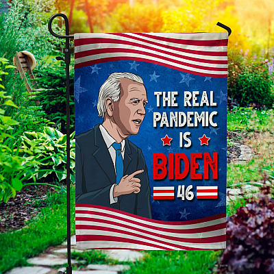 The Real Pandemic Is Biden 46 No Biden Outdoor Indoor Decorative Garden Flag - House Flag - Wall Flag