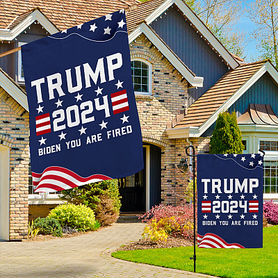 Alternative view of Trump Flag 2024 Biden You Are Fired Garden Flag - House Flag - Trump Supporter Gifts