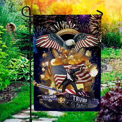 Donald Trump 2024 Tank Decorative Garden Flag - Indoor Outdoor Flag - House Flag - Keep America Great Trump Flag
