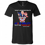 Don't Underestimate Tshirt, Black, V-Neck T-Shirt