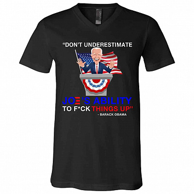 Don't Underestimate Tshirt, Black, V-Neck T-Shirt