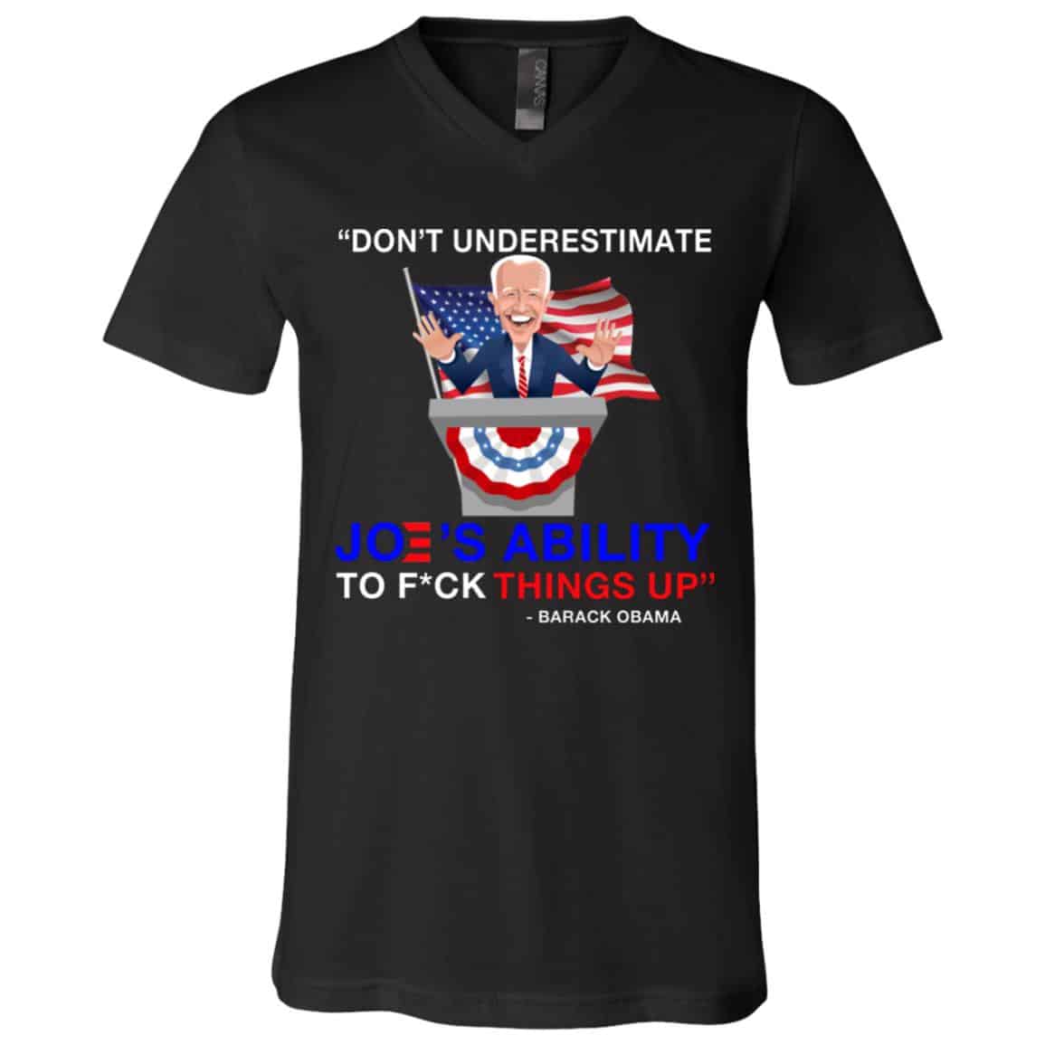 Don't Underestimate Tshirt, Black, V-Neck T-Shirt