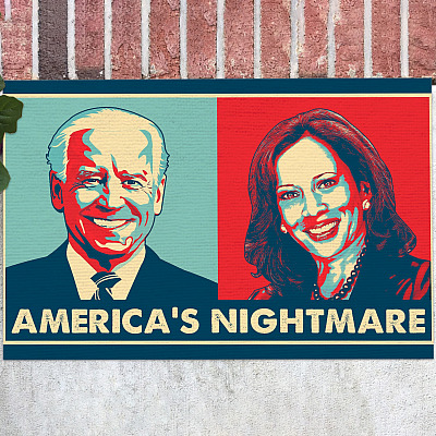 America's Nightmare Joe Biden Kalama Harris Doormat - Outdoor Indoor Doormat