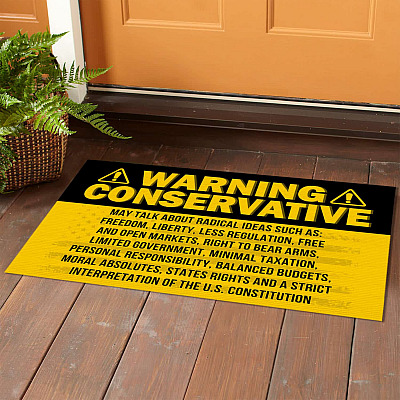 Alternative view of Warning Conservative Funny Political Doormat - Political Warning Welcome Mat