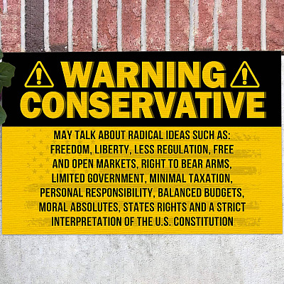 Warning Conservative Funny Political Doormat - Political Warning Welcome Mat