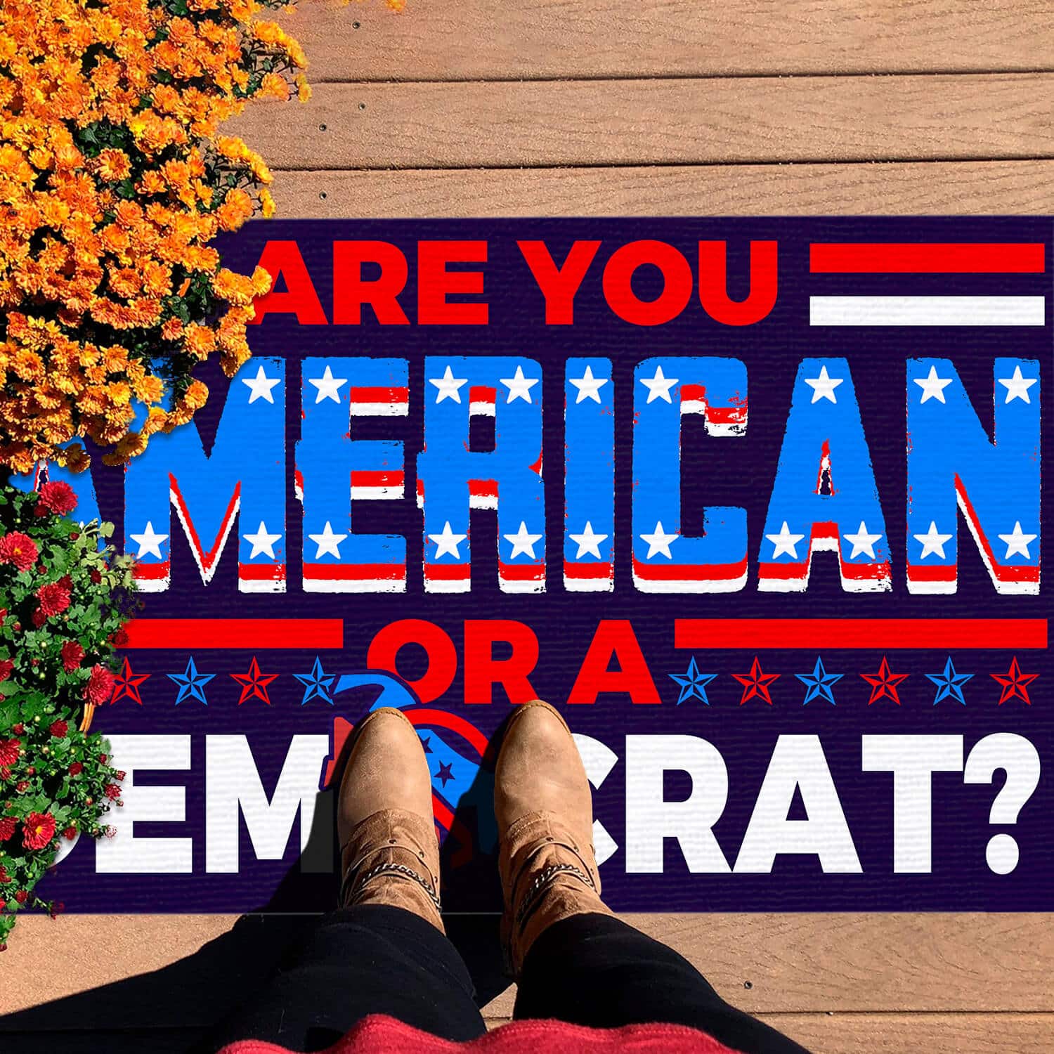 2TM. American Or Democrat (6) Doormat mockup 7