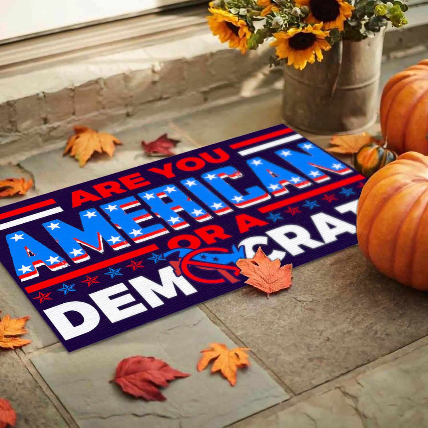 2TM. American Or Democrat (6) Doormat mockup 9