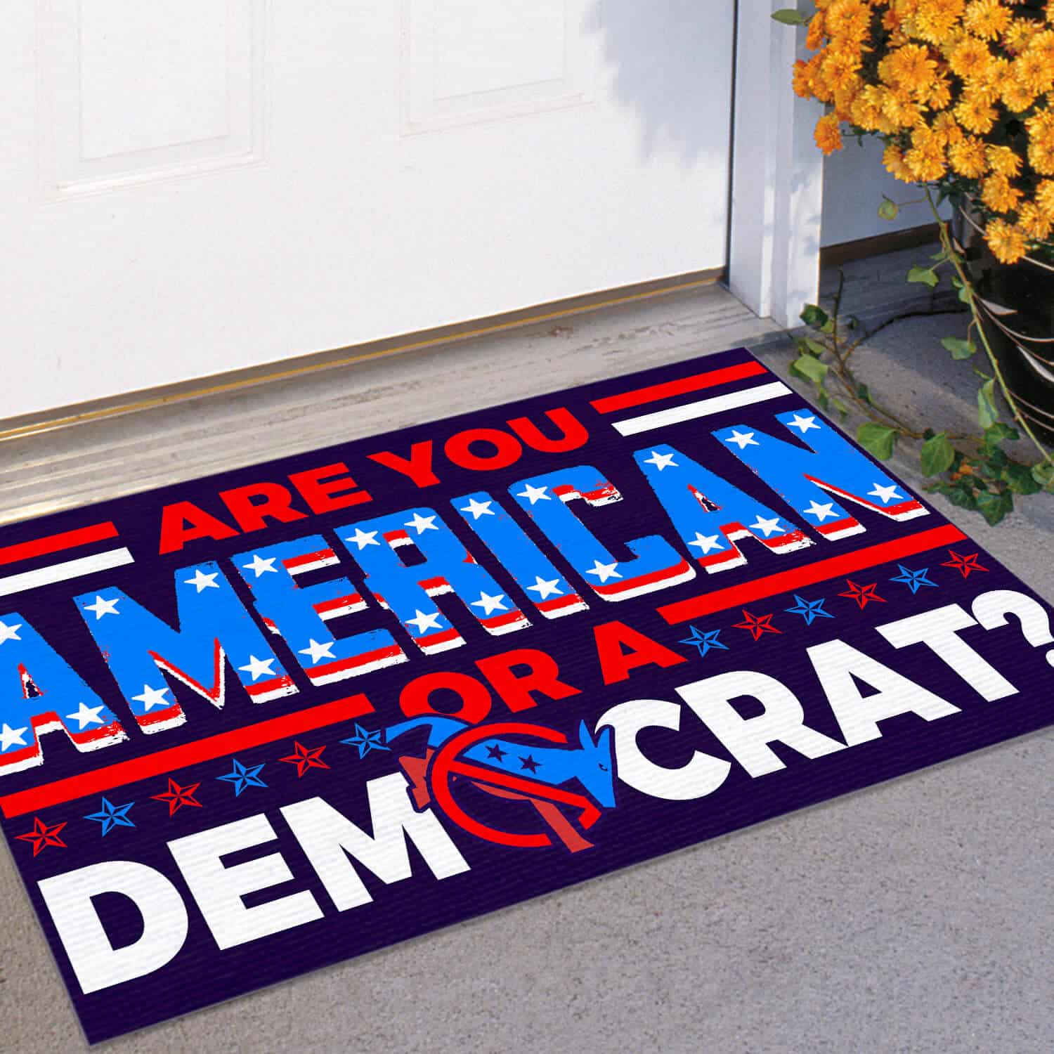2TM. American Or Democrat (6) Doormat mockup 11