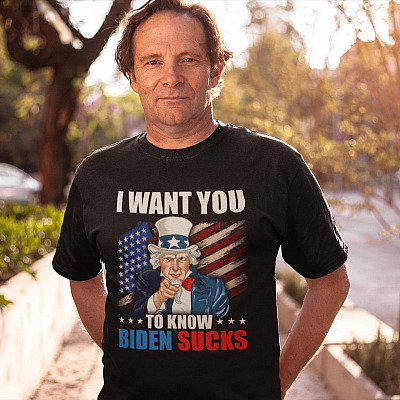 Alternative view of I Want You To Know Biden Sucks T-Shirt - Funny Impeach Biden V-Neck Tee